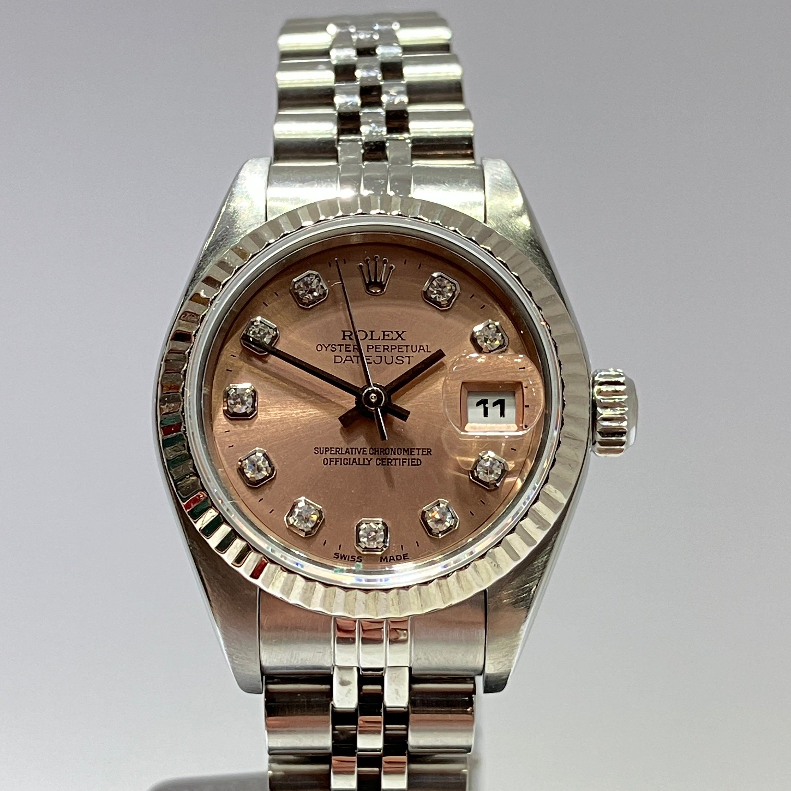 Ladies Rolex datejust diamond dial 79174 salmon – Morgan Banks