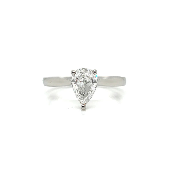 Pear shaped diamond engagement rings at Morgan Banks Jewellers, Kendal