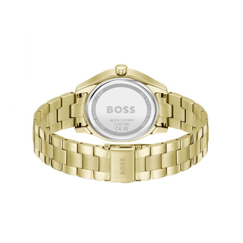 Ladies BOSS Lida Multifunction Light Gold IP Bracelet Watch