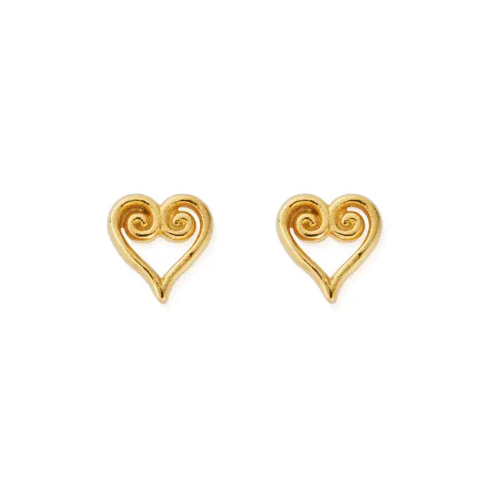 ChloBo Scroll Heart Stud Earrings Love & Compassion