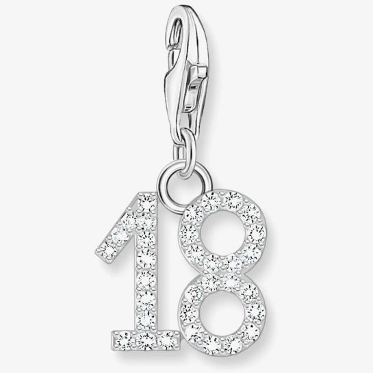 Thomas Sabo Charm pendant lucky number 18 with Stones