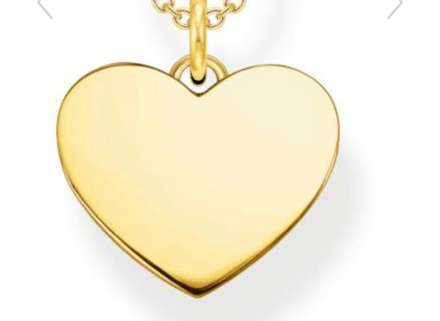 Thomas Sabo Sterling Silver yellow Gold Plated Love Coin Pendant LBPE0002-413-12