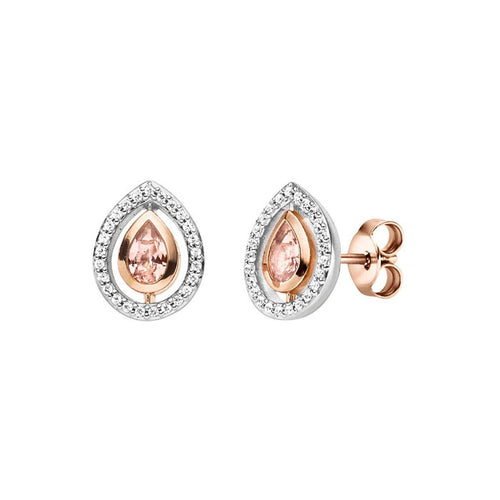 Viventy  Silver Earrings  Rose Gold Plated pear shape 787644 | Morgan Banks Jewellers Kendal