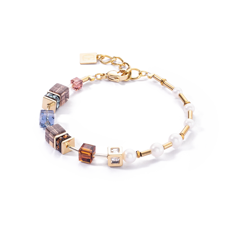 Coeur de Lion Bracelet GeoCUBE® Fusion Precious Pearl Mix gold-autumn