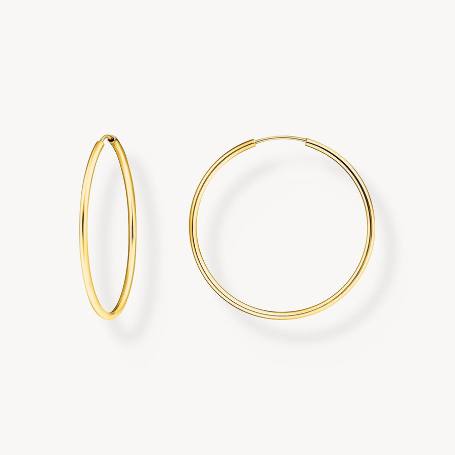 Gold-plated medium hoop earrings