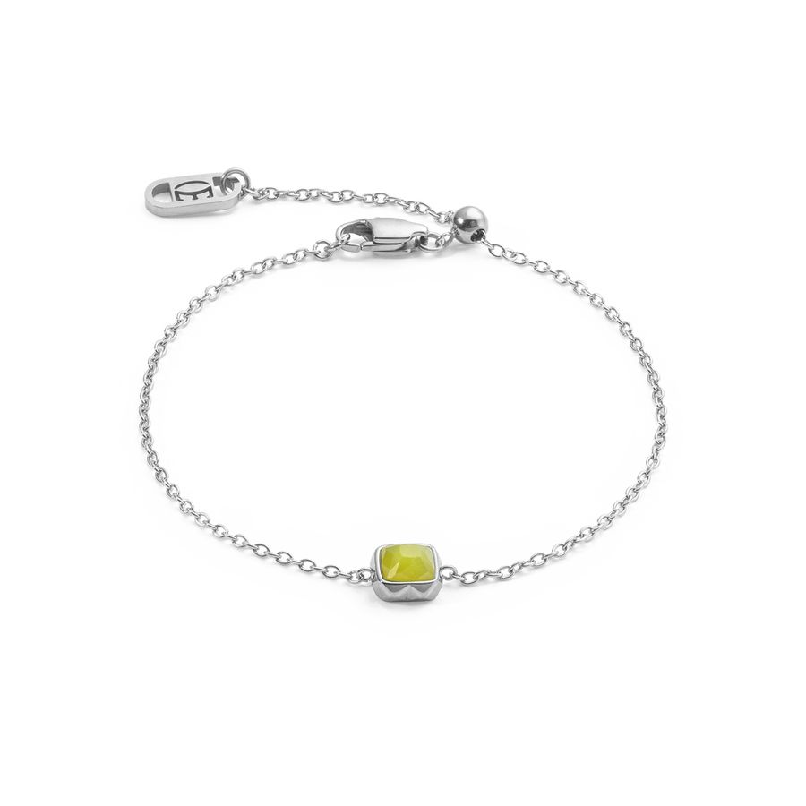 Coeur de Lion Birthstone August Bracelet Green Jade Silver