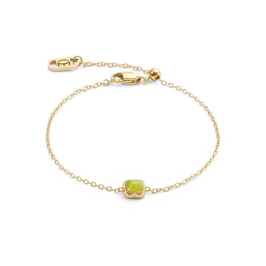 Coeur de Lion Birthstone August Bracelet Green Jade Gold