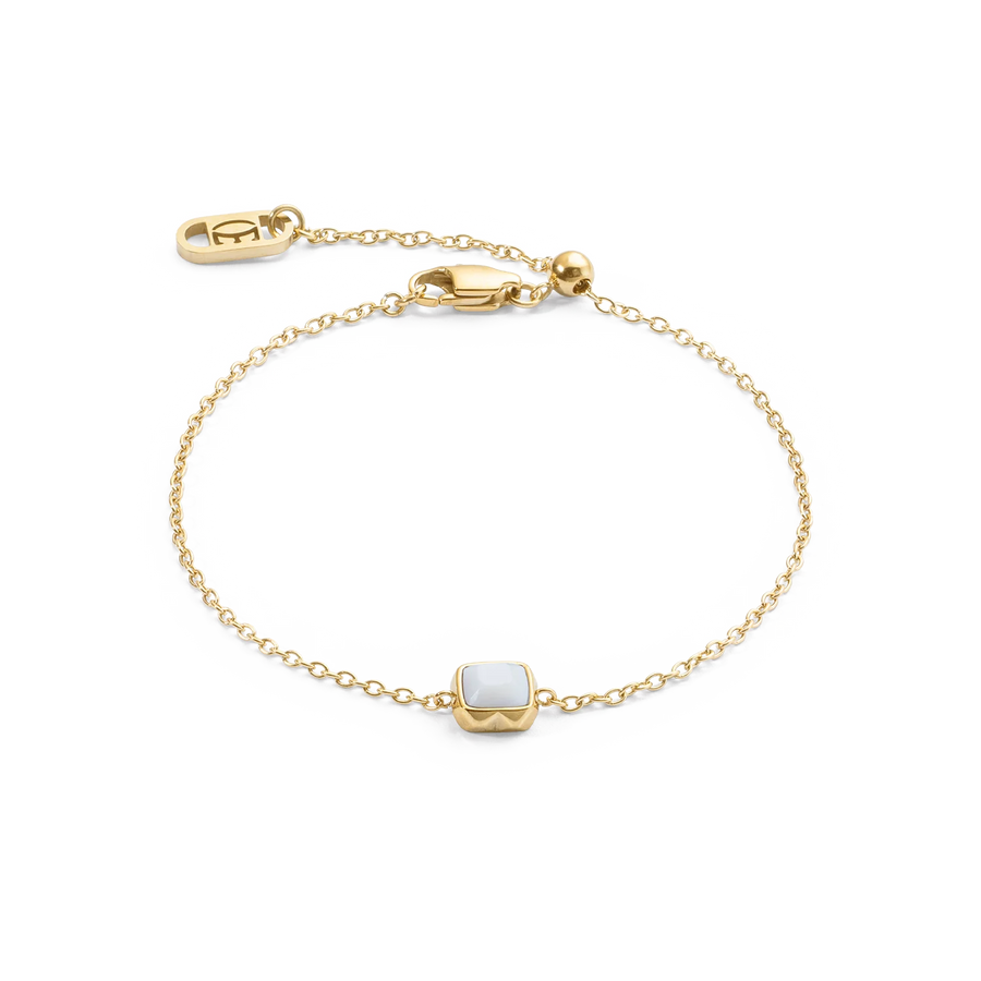 Coeur de Lion Birthstone April Bracelet White Quartz Gold