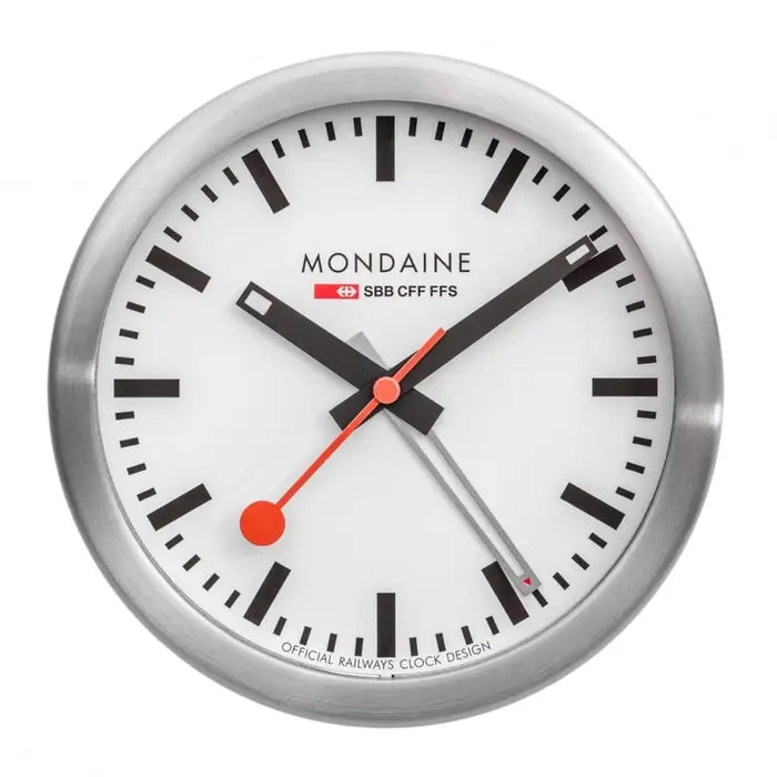 Mondaine Mini Table Clock with Alarm - White Dial