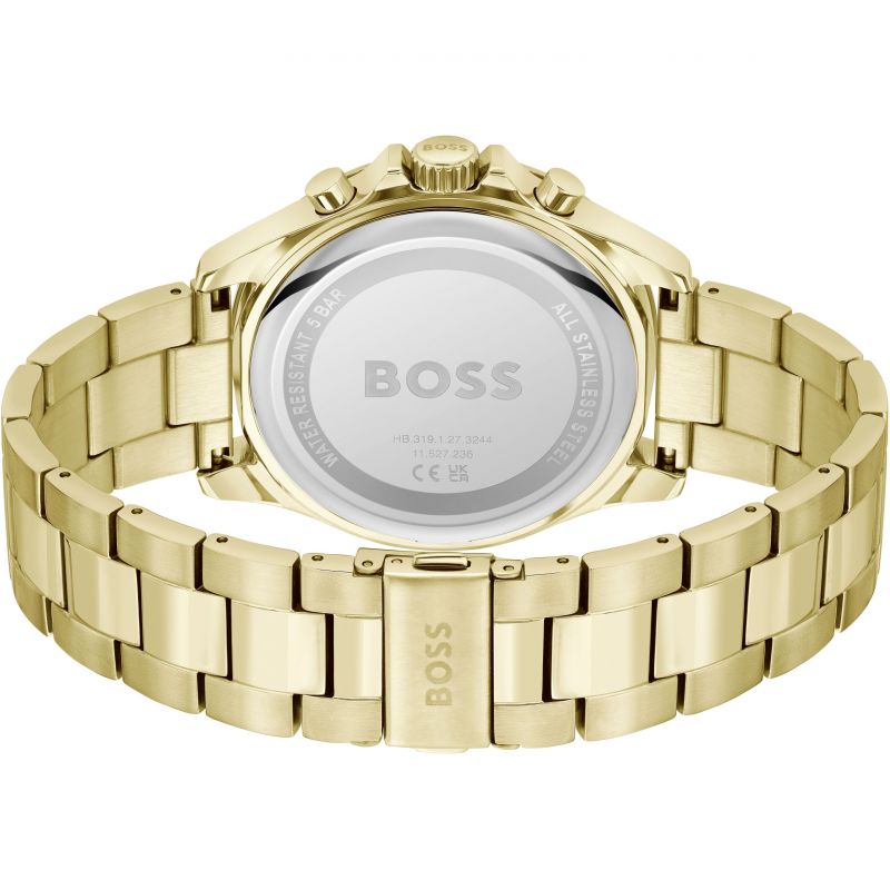 Gents BOSS Troper Light Yellow Gold IP Bracelet Watch