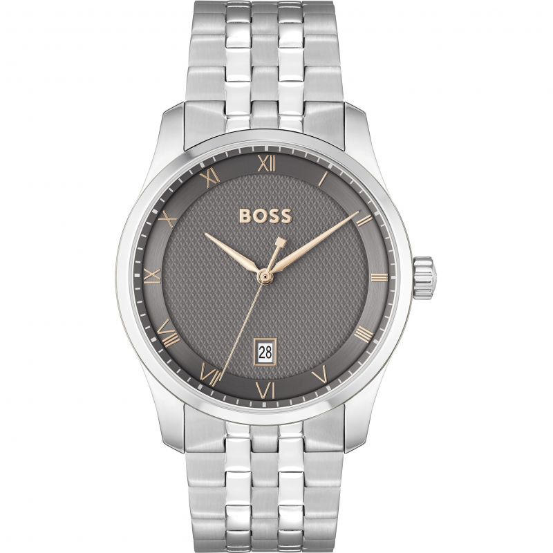 Mens BOSS Principle Stainless Steel Bracelet Watch