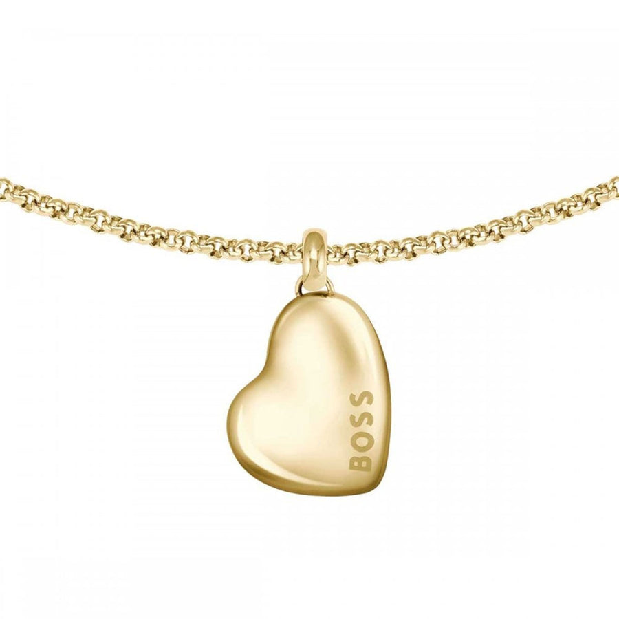 BOSS Ladies Honey Stainless Steel Heart Bracelet, Gold plated