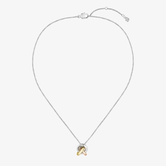 Harmonie Three Colour Circle Link Pendant Necklace
