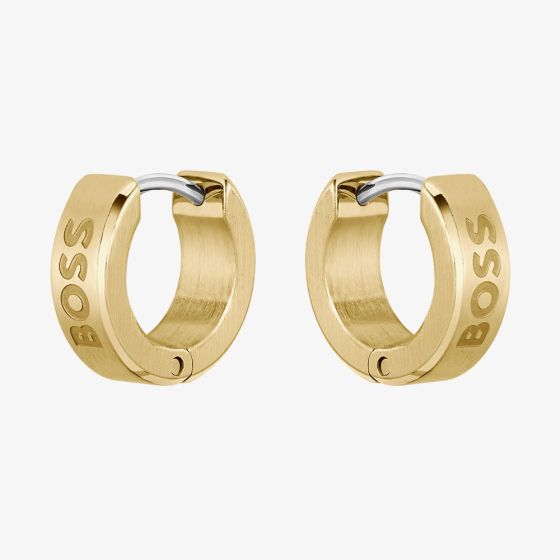 BOSS Odell Gold Tone Small Hoop Earrings