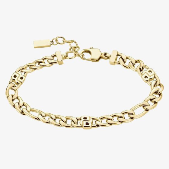 BOSS Gold Tone Double B Figaro Bracelet