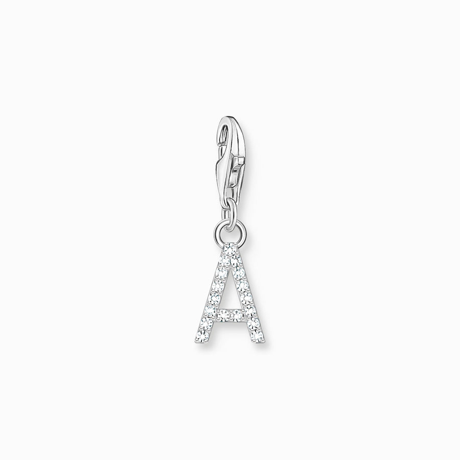 Thomas Sabo Charm pendant letter A with white stones silver