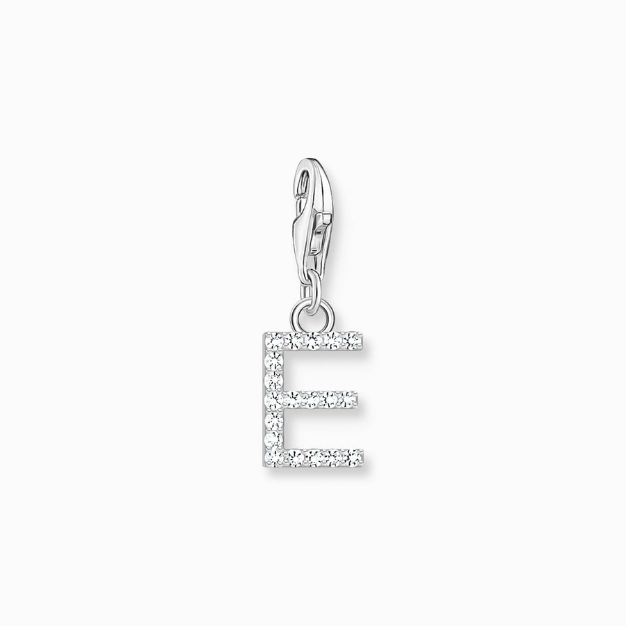 Thomas Sabo Charm pendant letter E with white stones silver