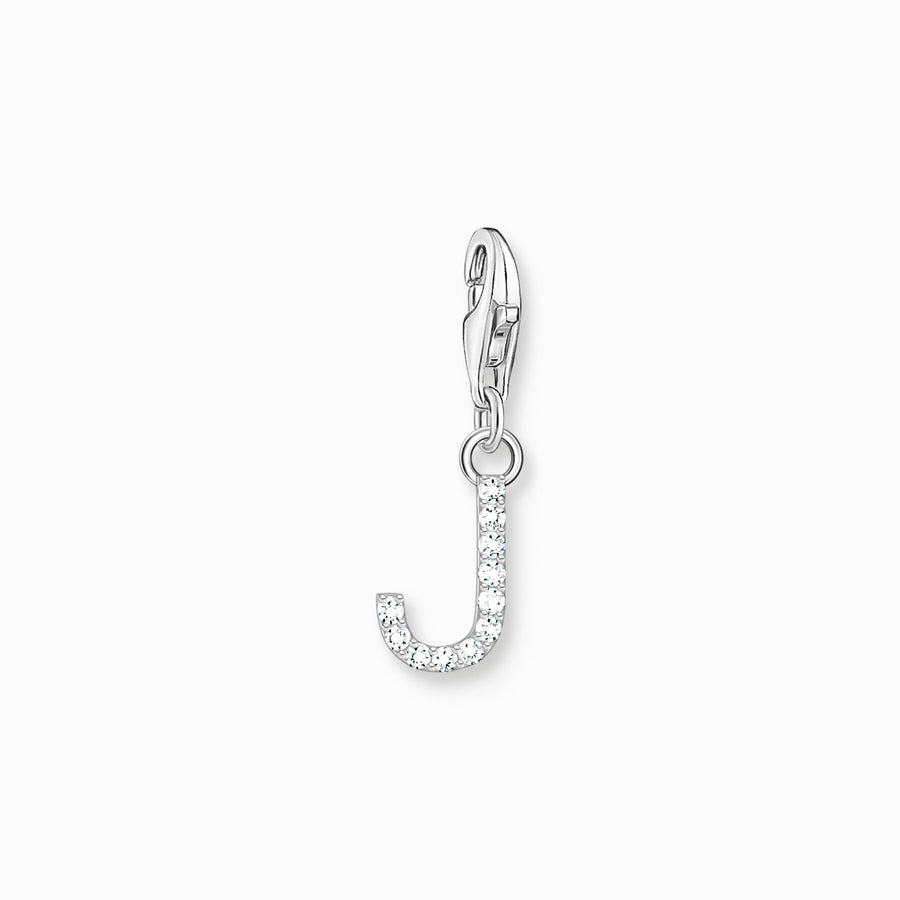 Thomas Sabo Charm pendant letter J with white stones silver