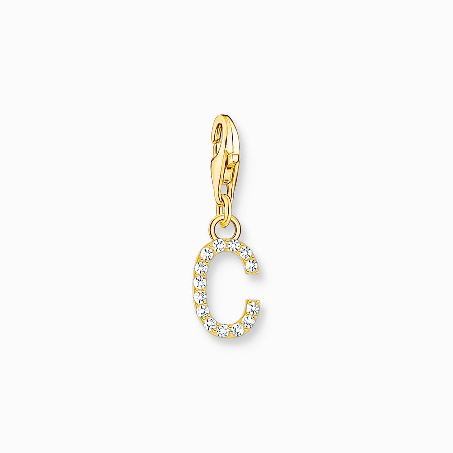 Thomas Sabo Charm CZ Initial C Gold plated