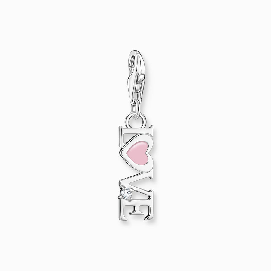 Thomas Sabo Charm Love with pink heart and stone silver