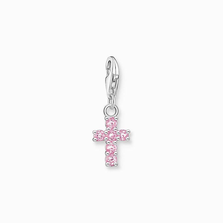 Thomas Sabo Charm pendant pink cross silver