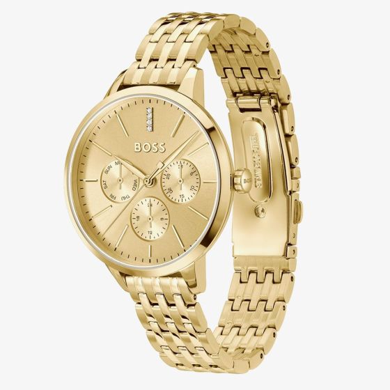 BOSS Symphony Crystal Gold Tone Watch