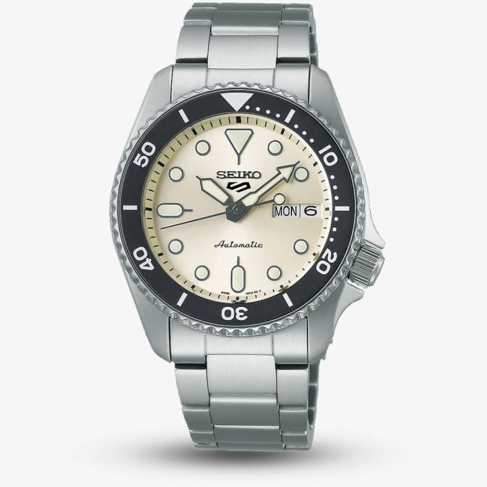 Seiko 5 Sports SKX Midi Mono 38mm Mens Watch Cream