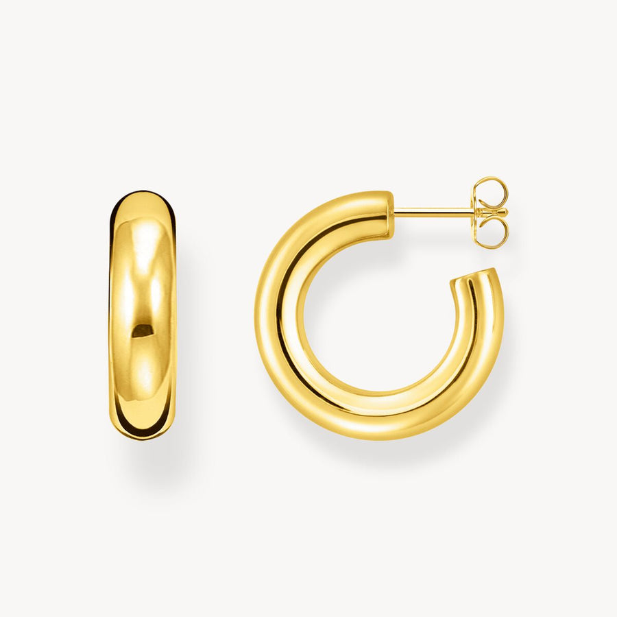Gold-plated small chunky hoop earrings