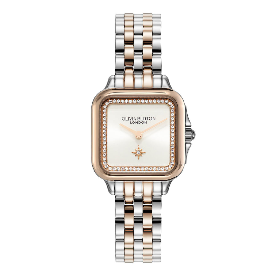 Olivia Burton 28mm Grosvenor cream & Two Tone Bracelet Watch