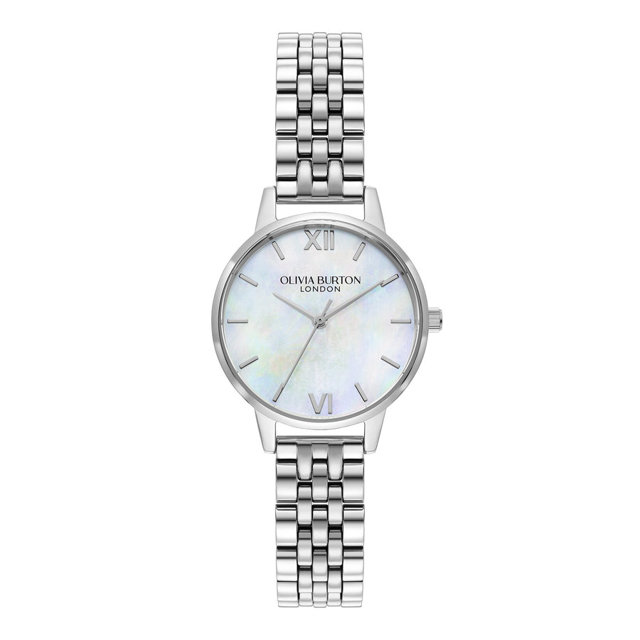 Olivia Burton 30mm White & Silver Bracelet Watch