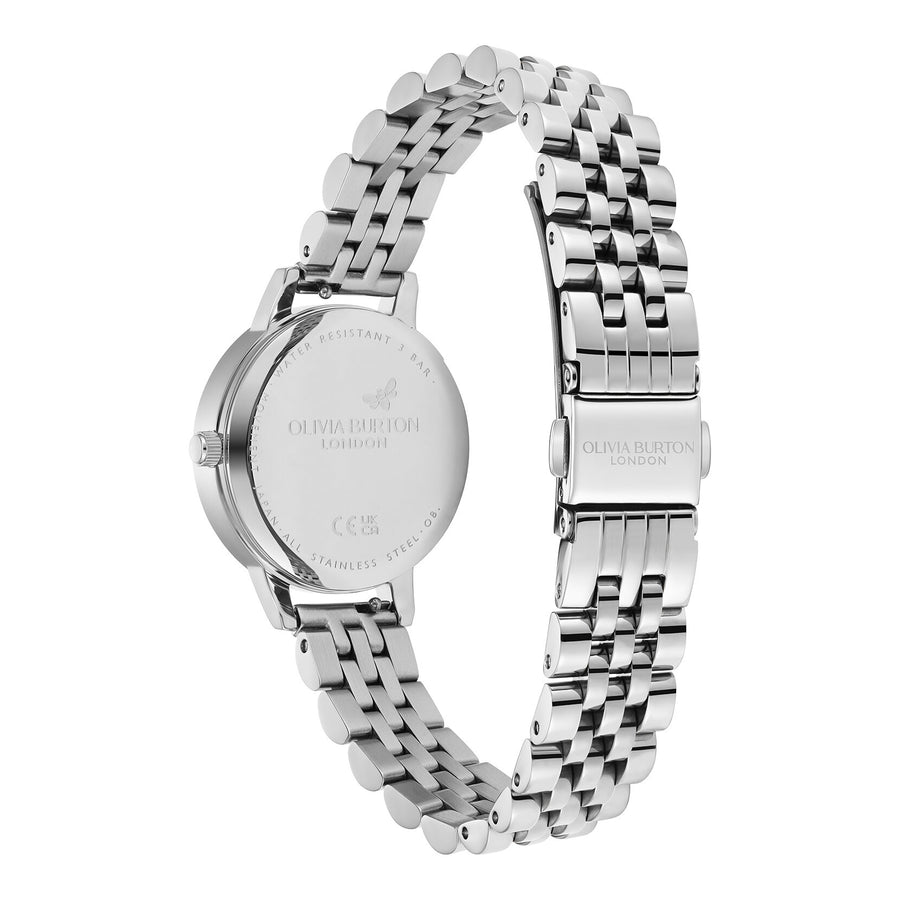 Olivia Burton 30mm White & Silver Bracelet Watch