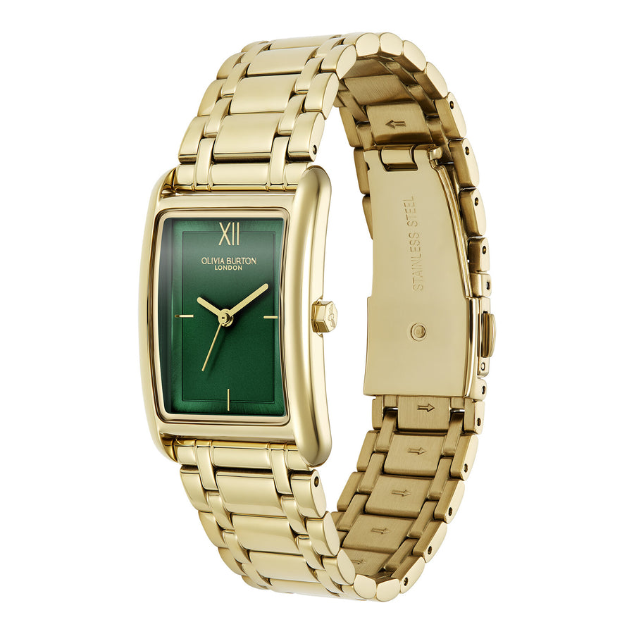 Olivia Burton 23mm Grove Forest Green & Gold Bracelet Watch