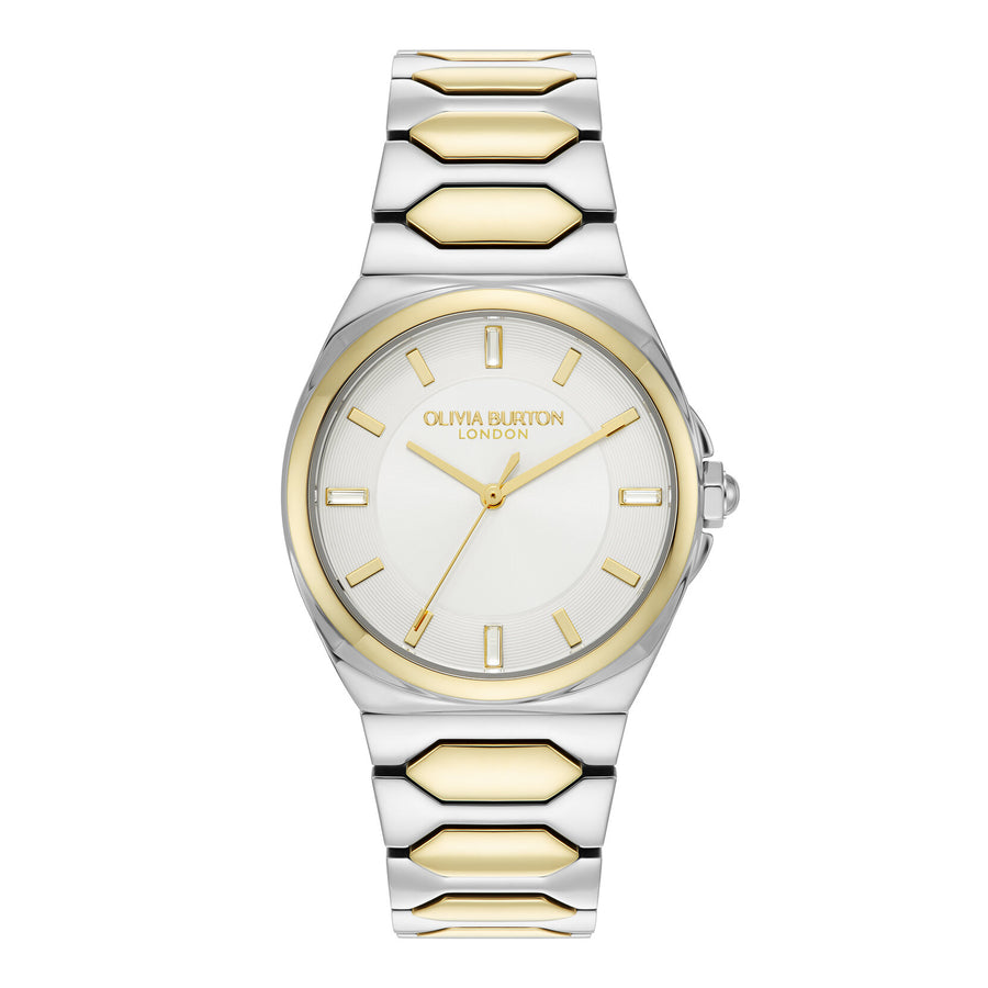 Sports Luxe 34mm Lustre Ivory & Two Tone Bracelet Watch