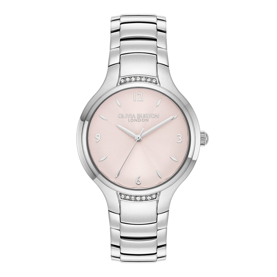 Olivia Burton 34mm Lea Light Blush & Silver Bracelet Watch