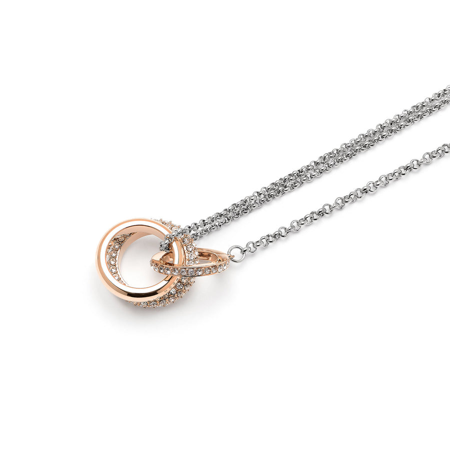 Olivia Burton Classic Entwine Silver & Rose Gold Necklace
