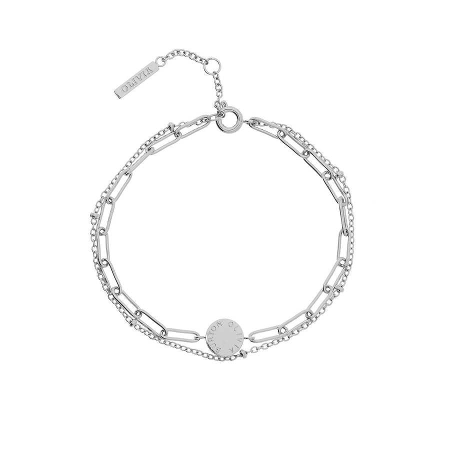 Olivia Burton Classic Illusion Silver Stacking Bracelet