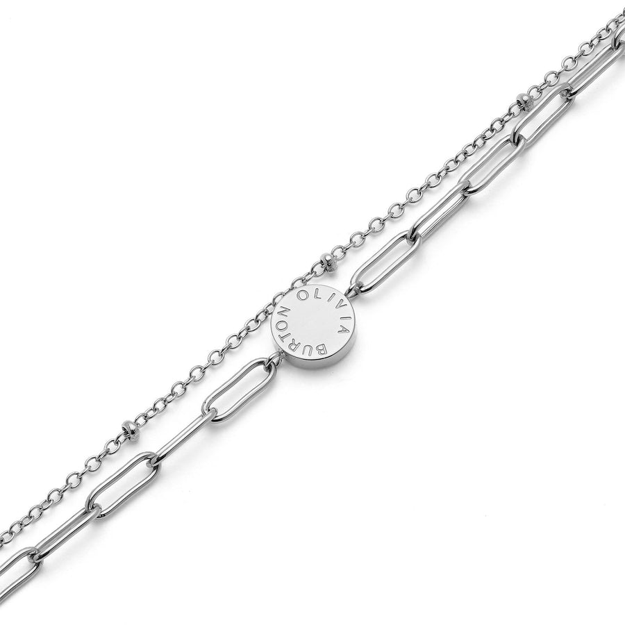 Olivia Burton Classic Illusion Silver Stacking Bracelet