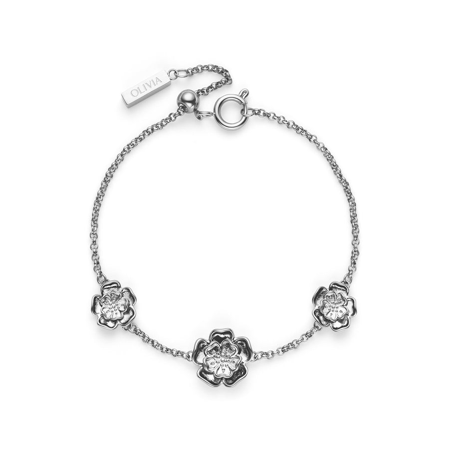 Olivia Burton Tudor Rose Silver Tone Bracelet