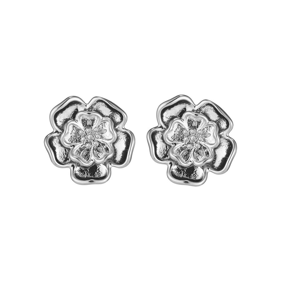 Olivia Burton Tudor Rose Silver Tone Stud Earrings