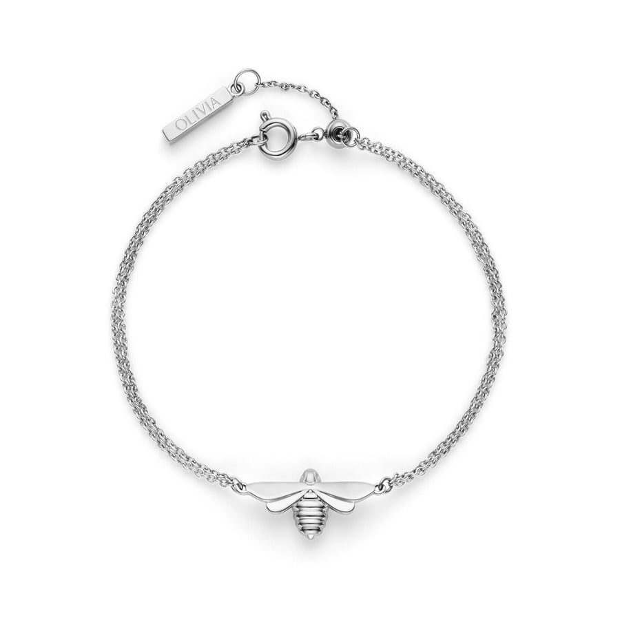 Signature Honey Bee Silver Tone Bracelet