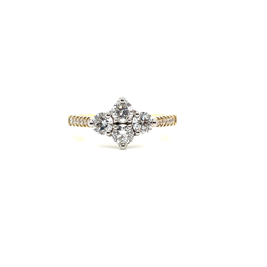 18ct Diamond 4 Stone Cluster Ring 0.81ct – Morgan Banks