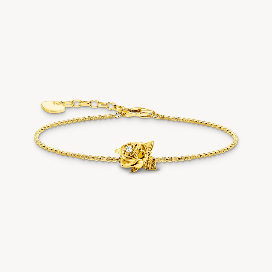 Gold-plated bracelet Roses Romance