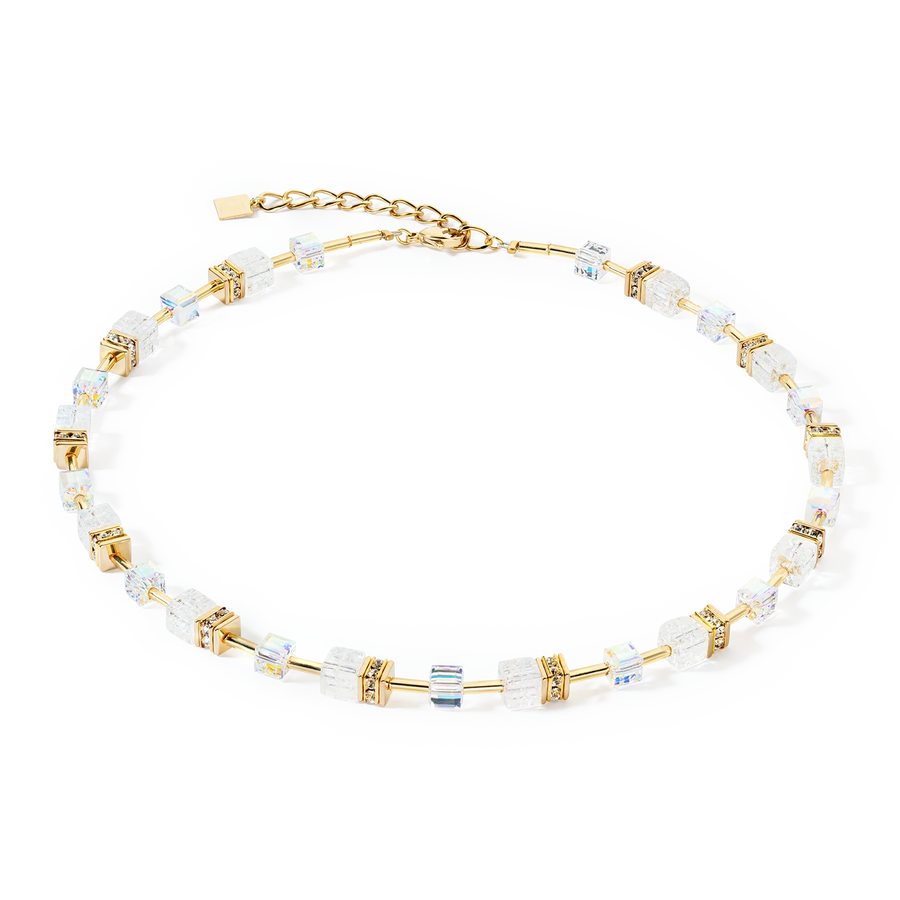 Coeur De Lion GeoCUBE® Iconic Nature necklace gold white
