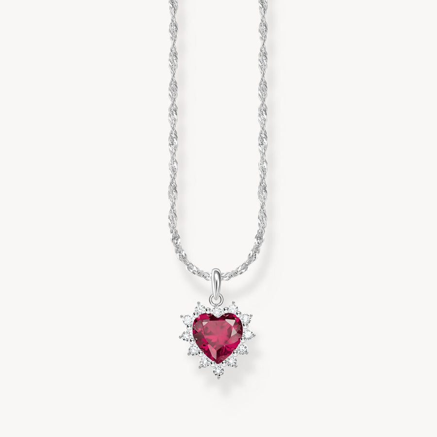 Silver necklace with heart pendant Romance