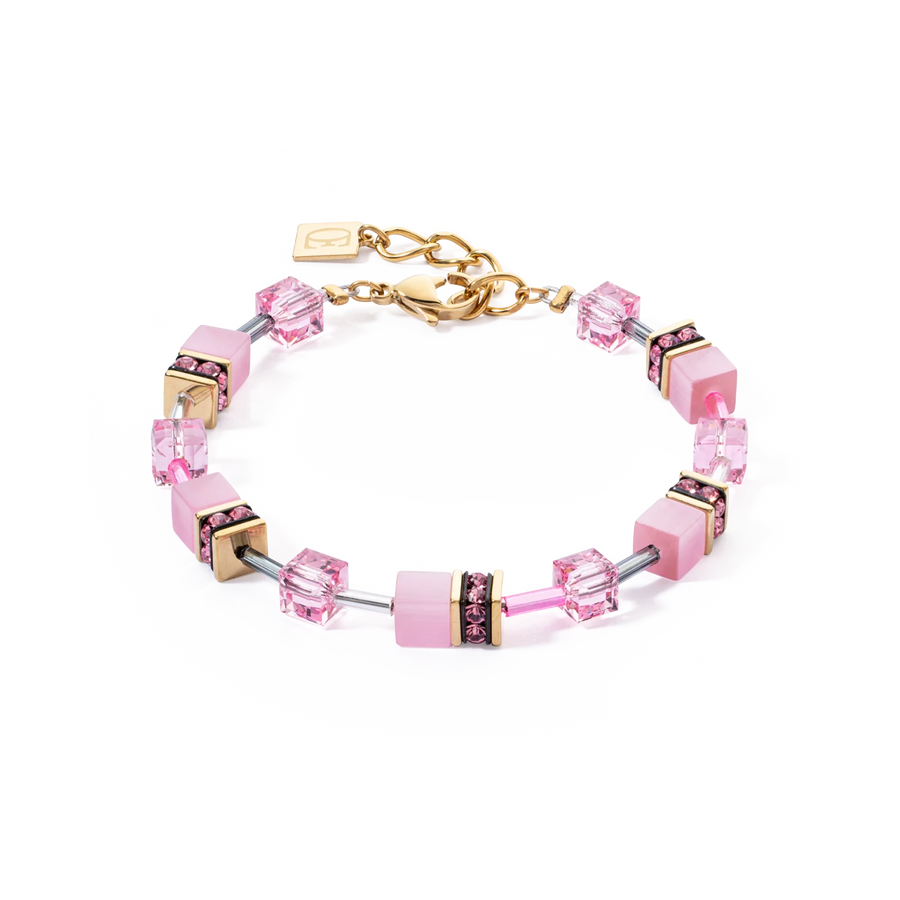 Coeur De Lion GeoCUBE® Iconic Mono Gold bracelet pink