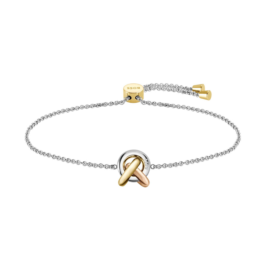 Harmonie Three Colour Circle Link Toggle Bracelet