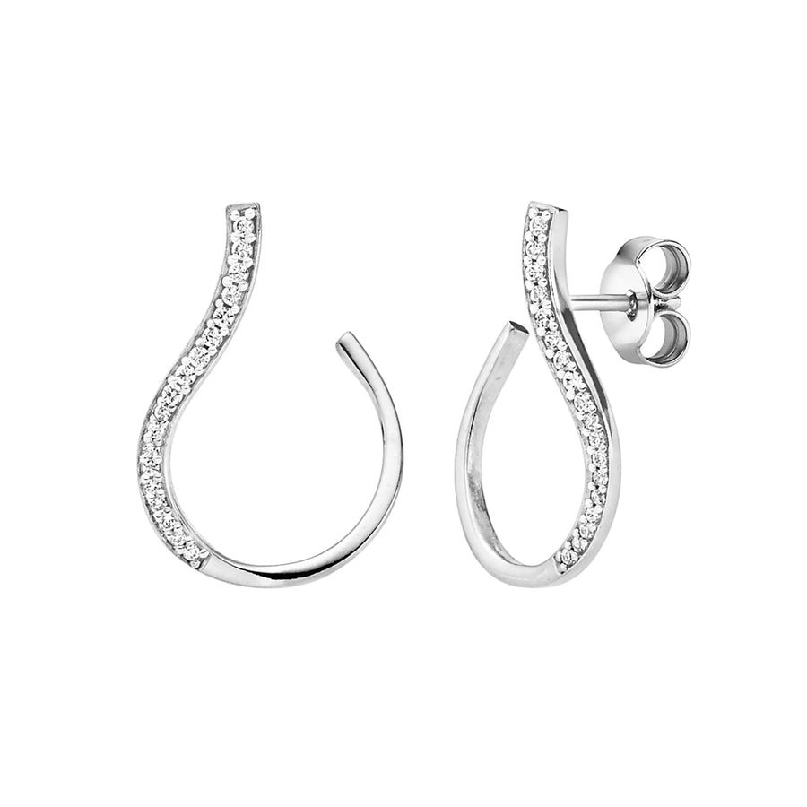 Viventy silver swirl CZ Earrings
