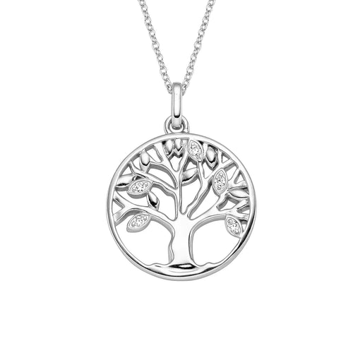 Viventy Drop Pendant Tree of Life with CZ | Morgan Banks Jewellers Kendal