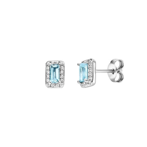 Viventy  Silver Earrings  with CZ Blue  Topaz Cluster 788014 | Morgan Banks Jewellers Kendal