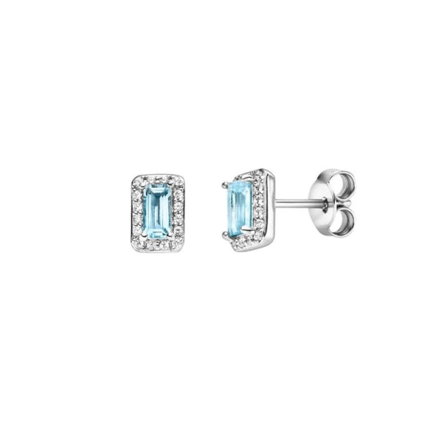 Viventy  Silver Earrings  with CZ Blue  Topaz Cluster 788014